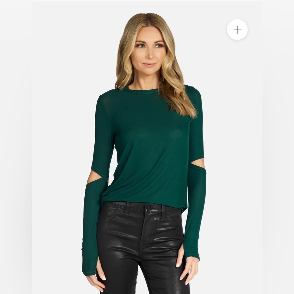 NWOT Michael Lauren SOLOMON FITTED TEE EMERALD Size Small